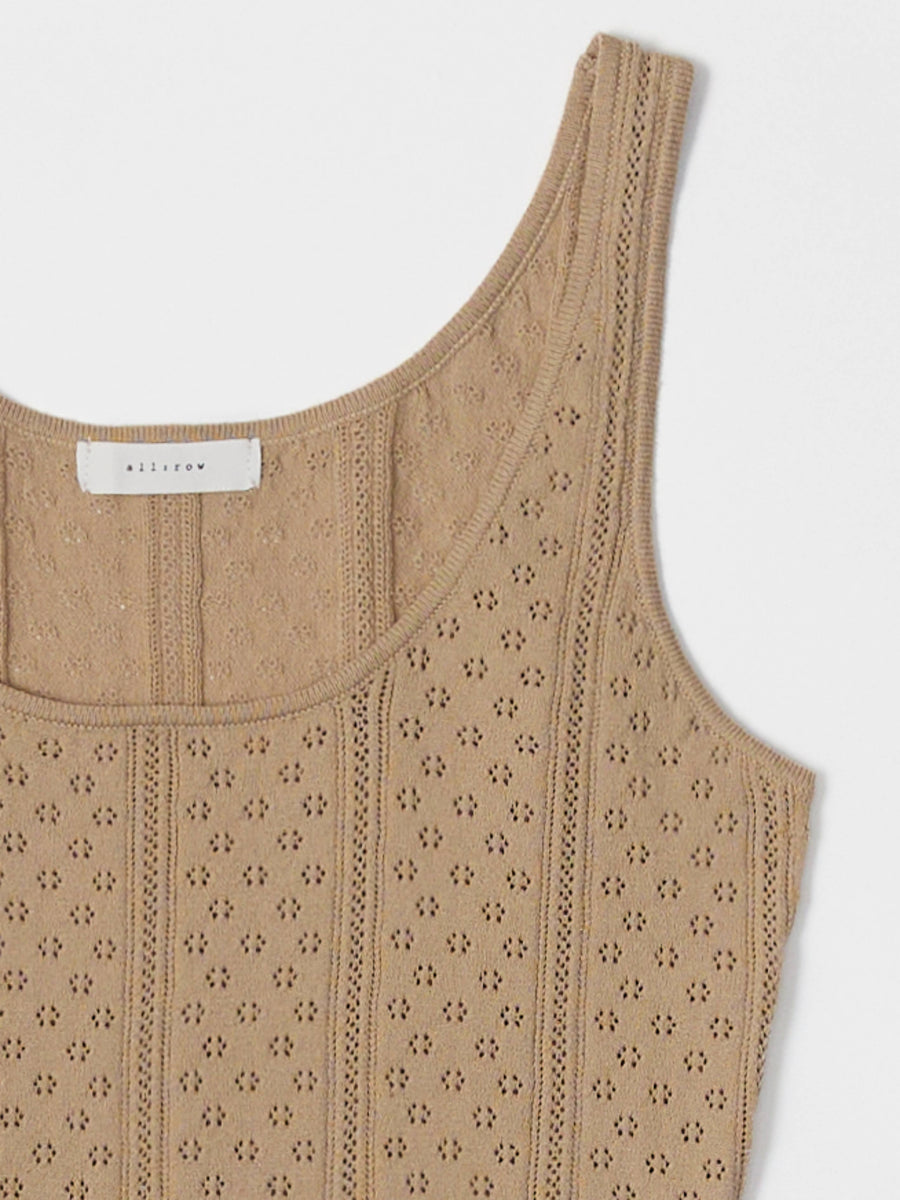 The Karis Tank Top | Knit Pointelle Tank Top by All Row