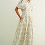 Garden Plant Print Button Front Shirt Dress