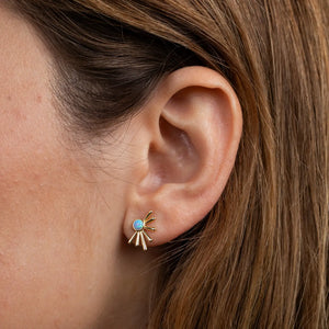 Fire Opal Sun Ray Earrings
