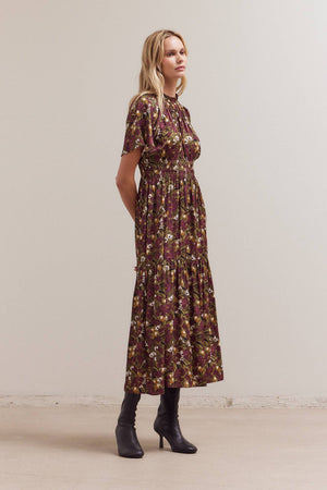 Raglan Sleeve Tier Maxi Dress