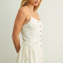 Eyelet Romper with Button Detail Front