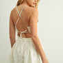 Eyelet Romper with Button Detail Front
