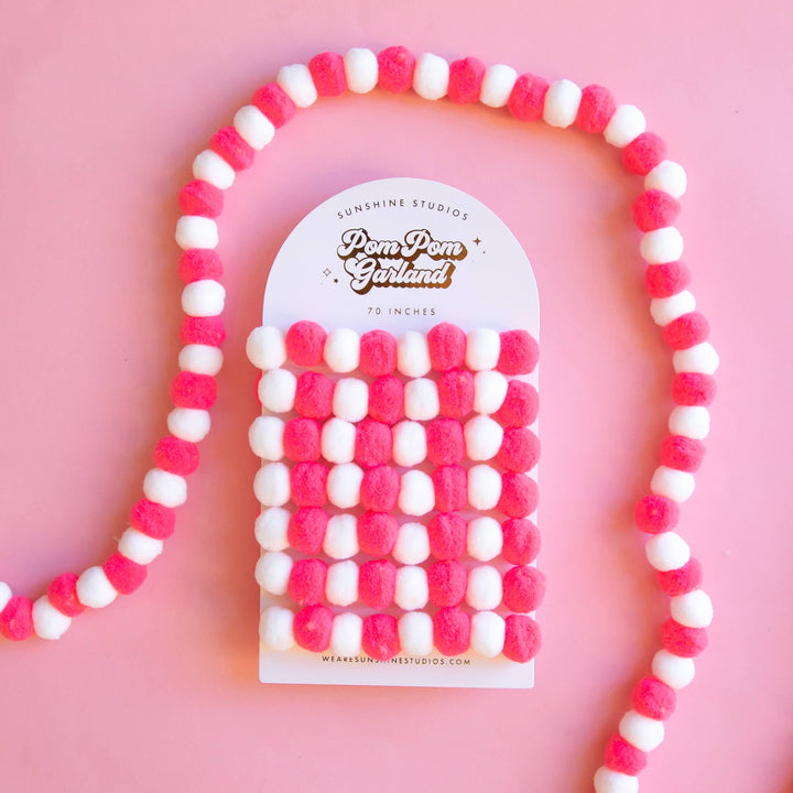 Pom Pom Garland | Hot Pink