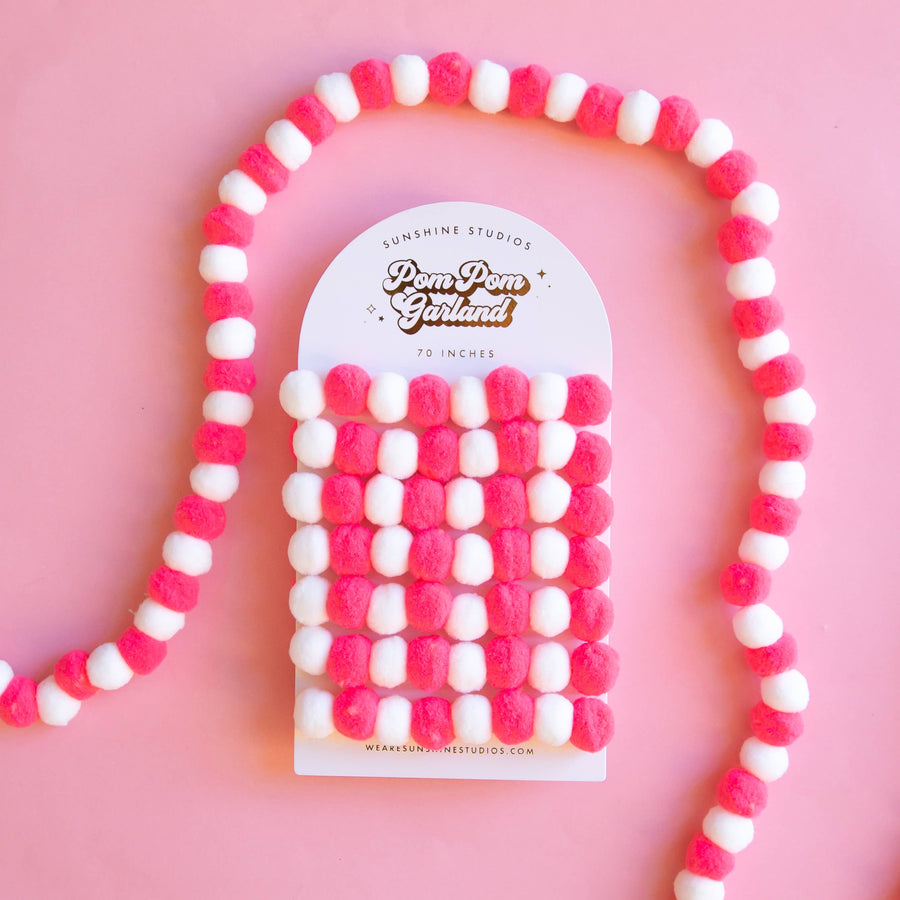 Pom Pom Garland | Hot Pink
