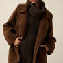 Solid Sherpa Fleece Double-Breasted Blanket-Stitch Jacket
