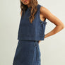 Pinstriped Denim Skort