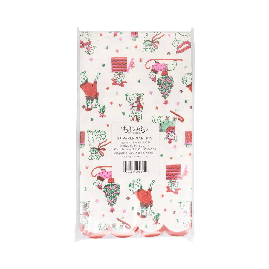 Puppies Pattern Dinner Napkin by My Mind’s Eye