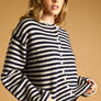 Striped Button Front Sweater Cardigan
