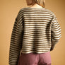 Striped Button Front Sweater Cardigan