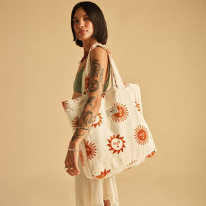 Sunburn Terry Tote Bag in Cream by Slowtide