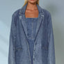 Fringed Denim Blazer