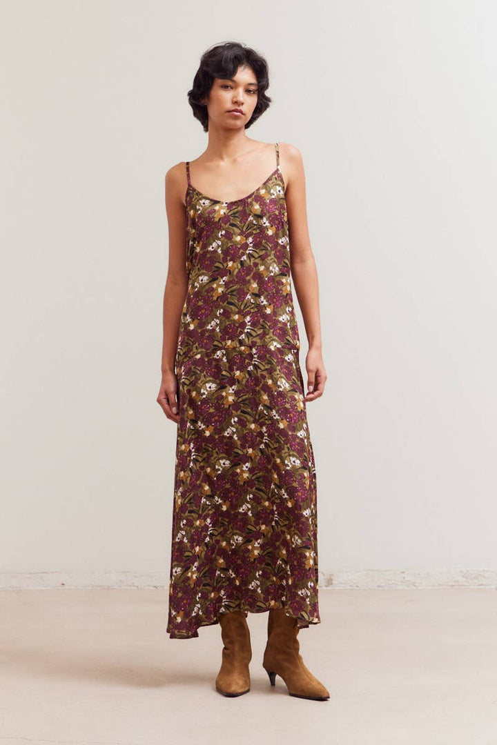 Develop Fabric Sleeveless Floral Print Dress