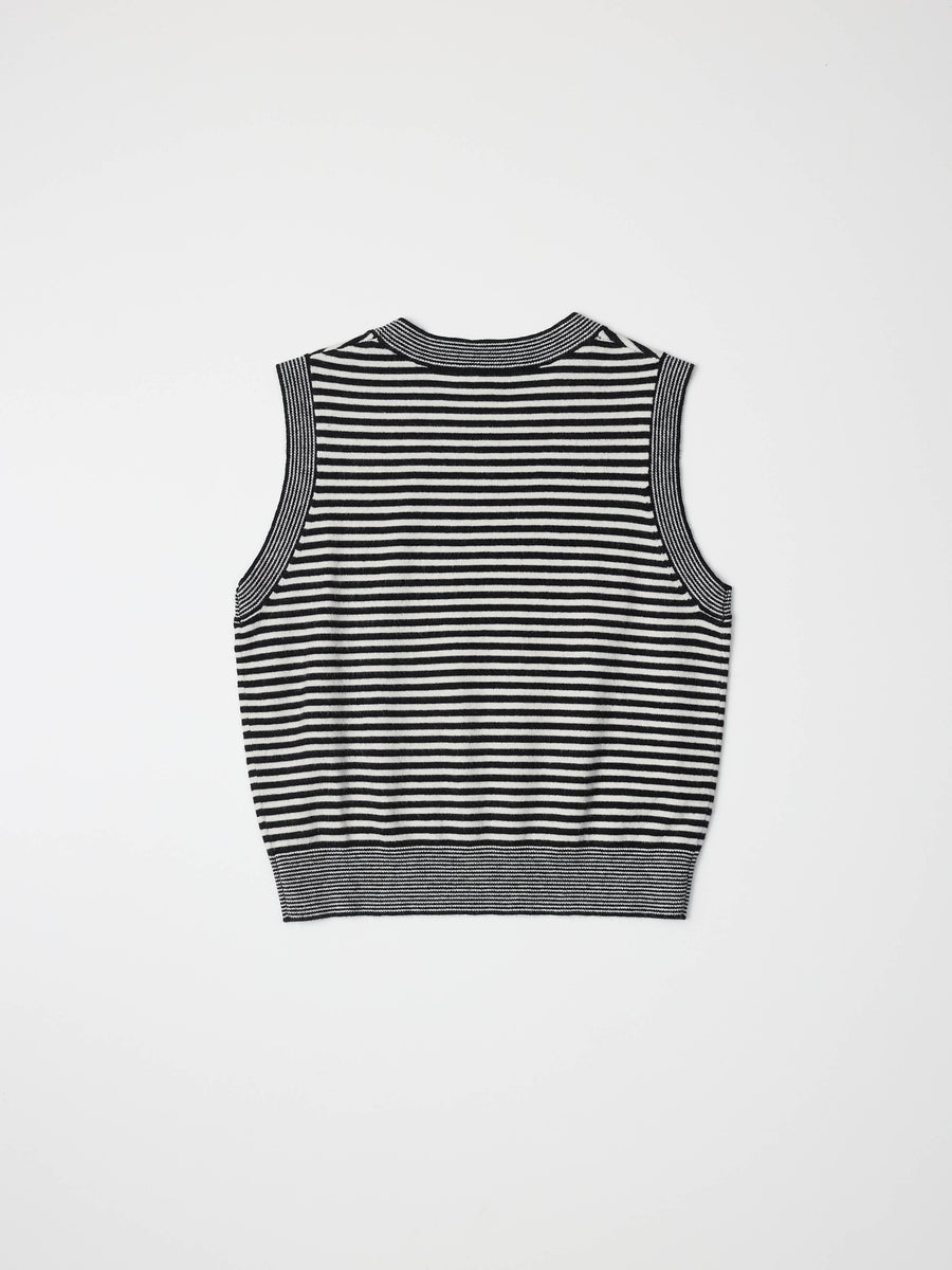 The Leon Top | Striped Sleeveless Knit Top by All Row