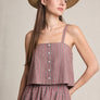 Striped Linen Blend Button-Front Cami