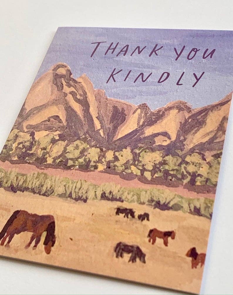 Thank You Kindly Mountain Ranch Horses Greeting Card