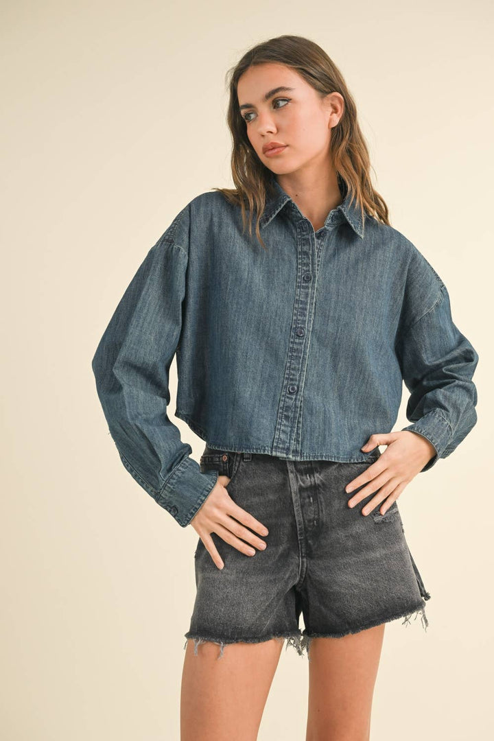 Buttondown Short Body Denim Shirt