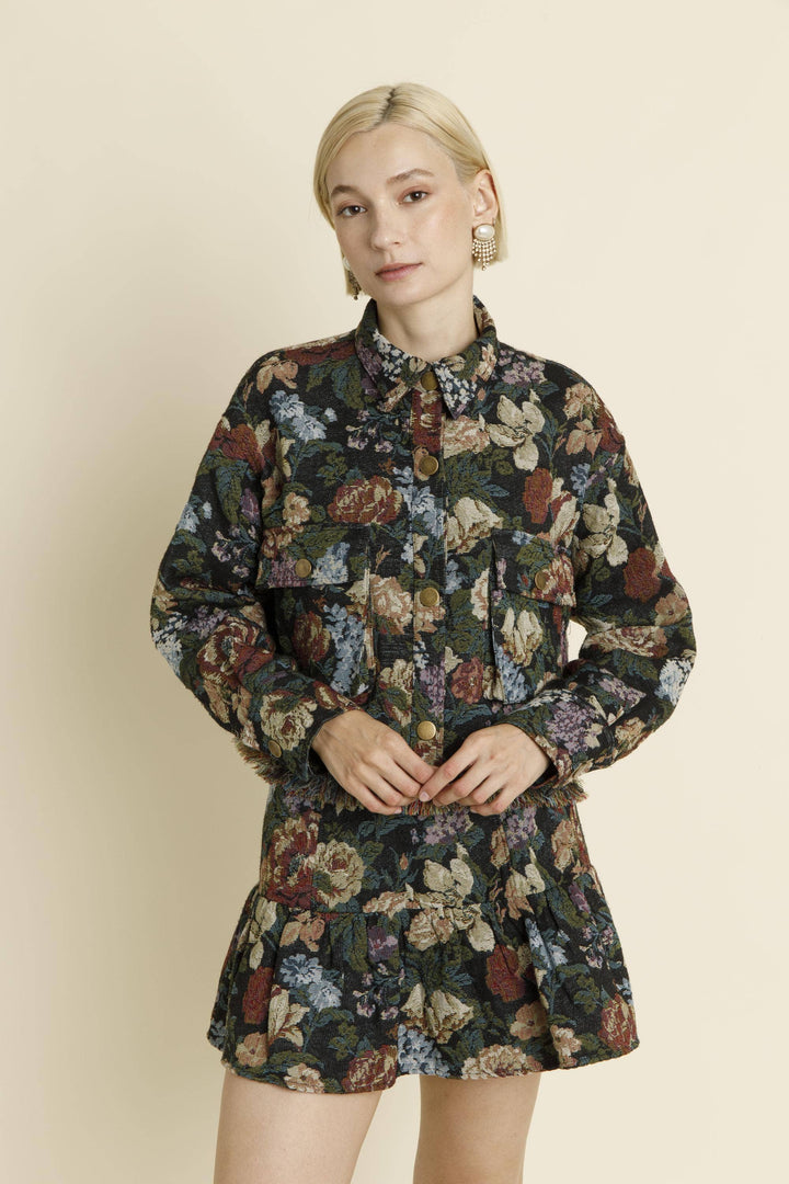 Cropped Brocade Jacket