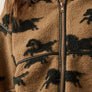 Horses Jacquard Sherpa Fleece Zip-Up High-Collar Jacket
