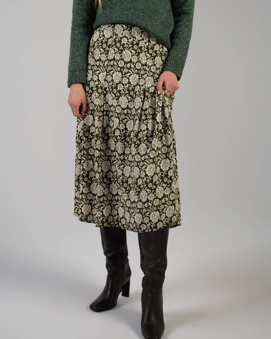 Tiffany Skirt in Green Floral by Downeast