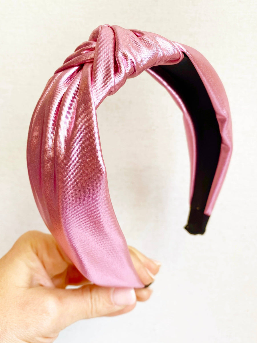 Pink metallic headband by Sandy + Rizzo