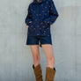 Embroidered Lightweight Button-Up Jacket