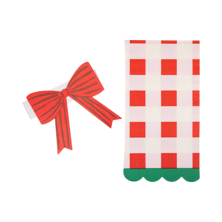 Plaid Napkin with Bow Paper Ring by My Mind’s Eye