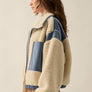 Sherpa Fleece and Denim Zip-Up Pocket Jacket