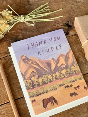 Thank You Kindly Mountain Ranch Horses Greeting Card