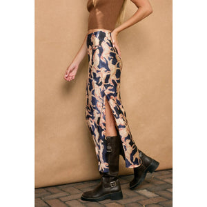 Riverbend Pull On Maxi Skirt in Western Navy