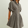 Gingham Patterned Shirt Dress