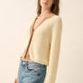 Ribbed Knit Contrast Cardigan Sweater