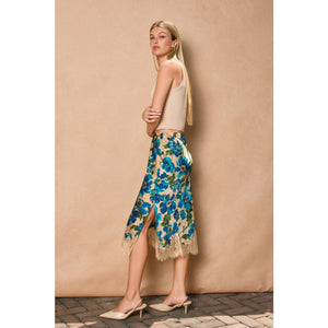 Ethereal Gardens Lace Hem Pencil Skirt