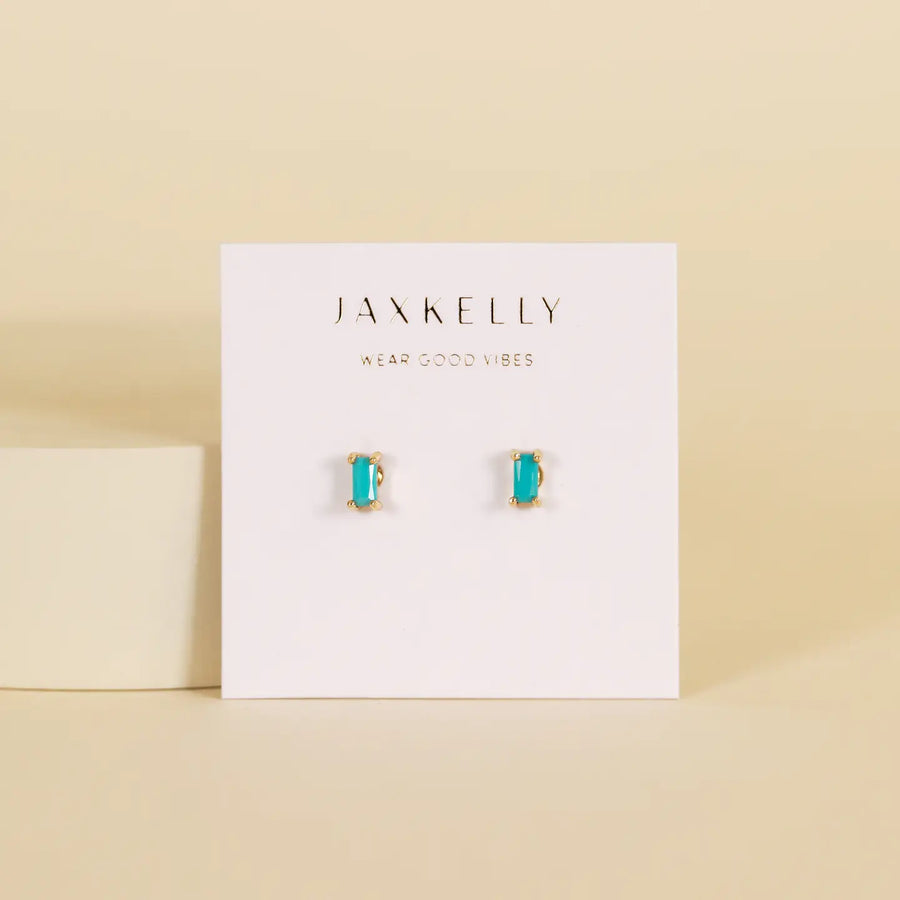 Turquoise Baguette Earrings by JaxKelly