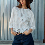 Eyelet Embroidered Scallop Hem Tee