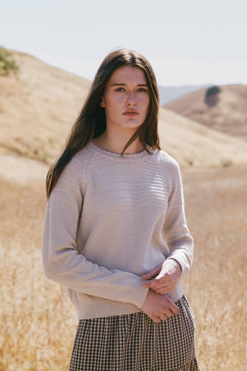 Scallop Neckline Sweater Top