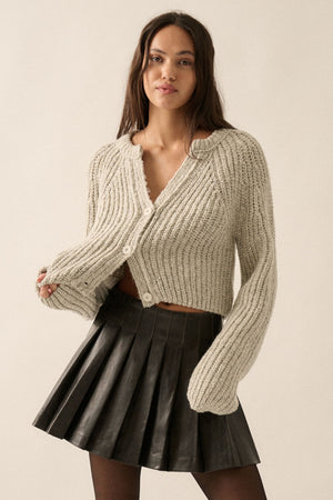 Confetti Button-Front Cardigan Sweater