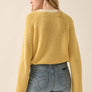 Ribbed Knit Contrast Cardigan Sweater