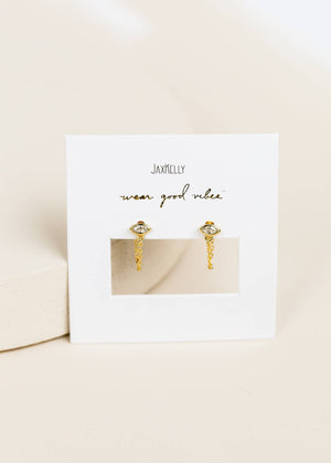 Chain Huggie Gold Stud Earrings by JaxKelly