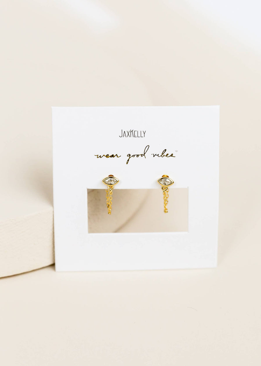 Chain Huggie Gold Stud Earrings by JaxKelly