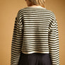 Striped Button Front Sweater Cardigan