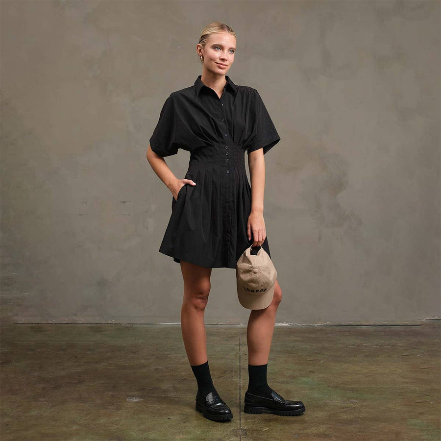Wide Pintuck Shirt Dress
