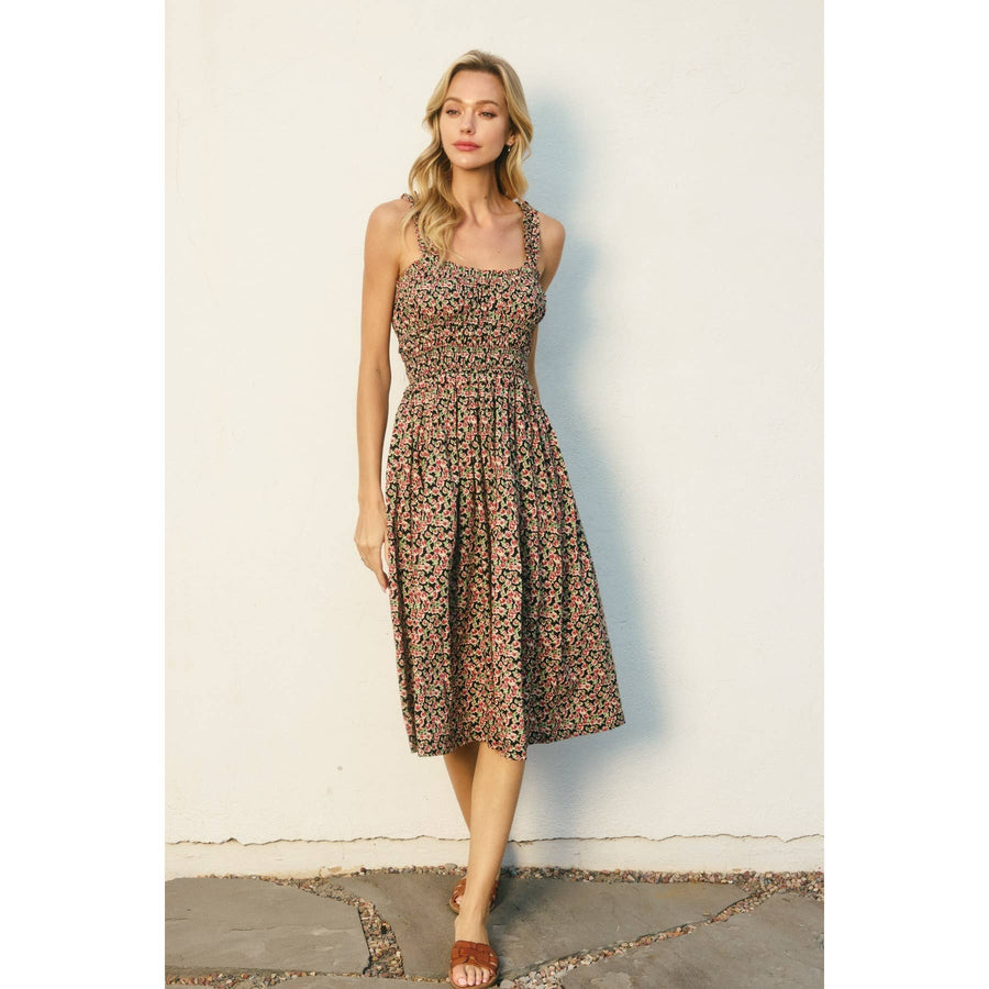 Sweet Nothing Ruffled And Smocked Maxi Dress