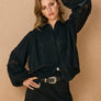 Eyelet Bubble Sleeve Blouse
