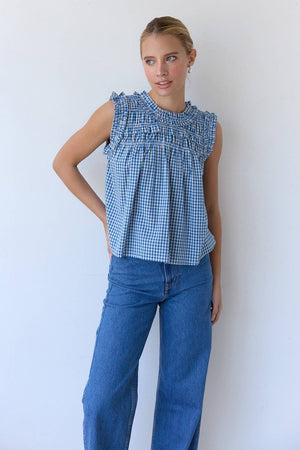 Gingham Ruffle Blouse