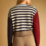 Stripe and Mix Pattern Button Front Cardigan