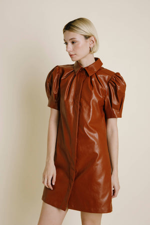 Vegan Leather Mini Dress