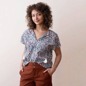 Lola Top in Floral Moss by Graymarket Design