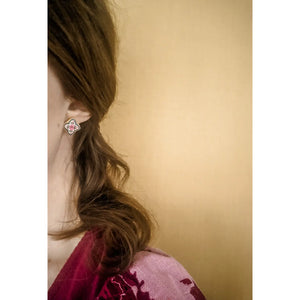 Clementine Stud Earring in White by Katie Lynne