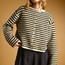 Striped Button Front Sweater Cardigan
