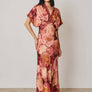 Floral Lace Trim Blouson Maxi Dress